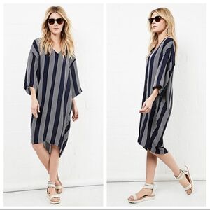 Striped Navy Blue Poolside Cover Up, NWOT